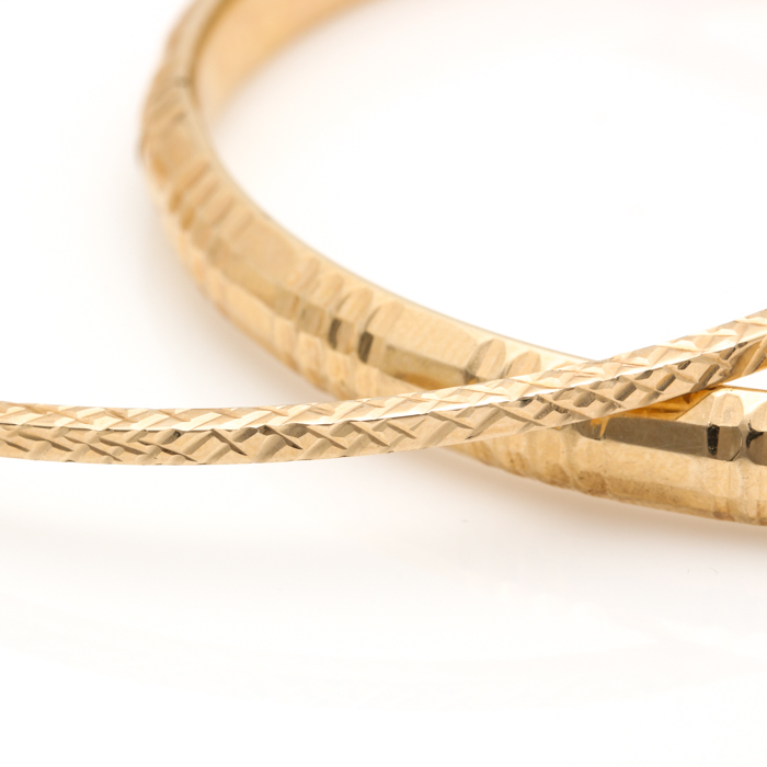 14K Yellow Gold Bangle Bracelets
