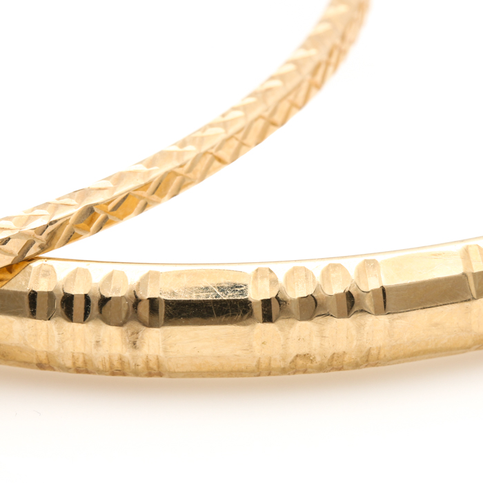 14K Yellow Gold Bangle Bracelets