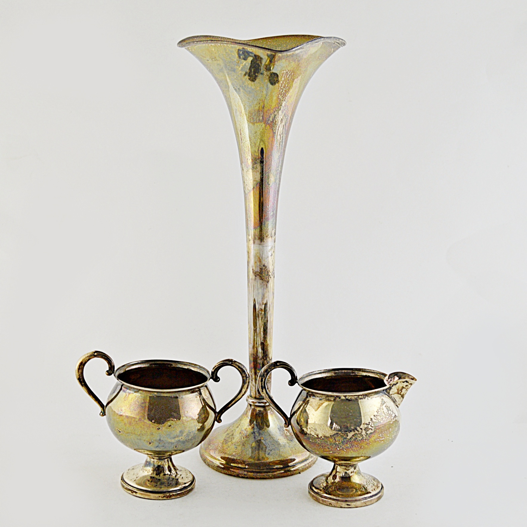 Fisher Silversmiths Sterling Creamer and Sugar Bowl