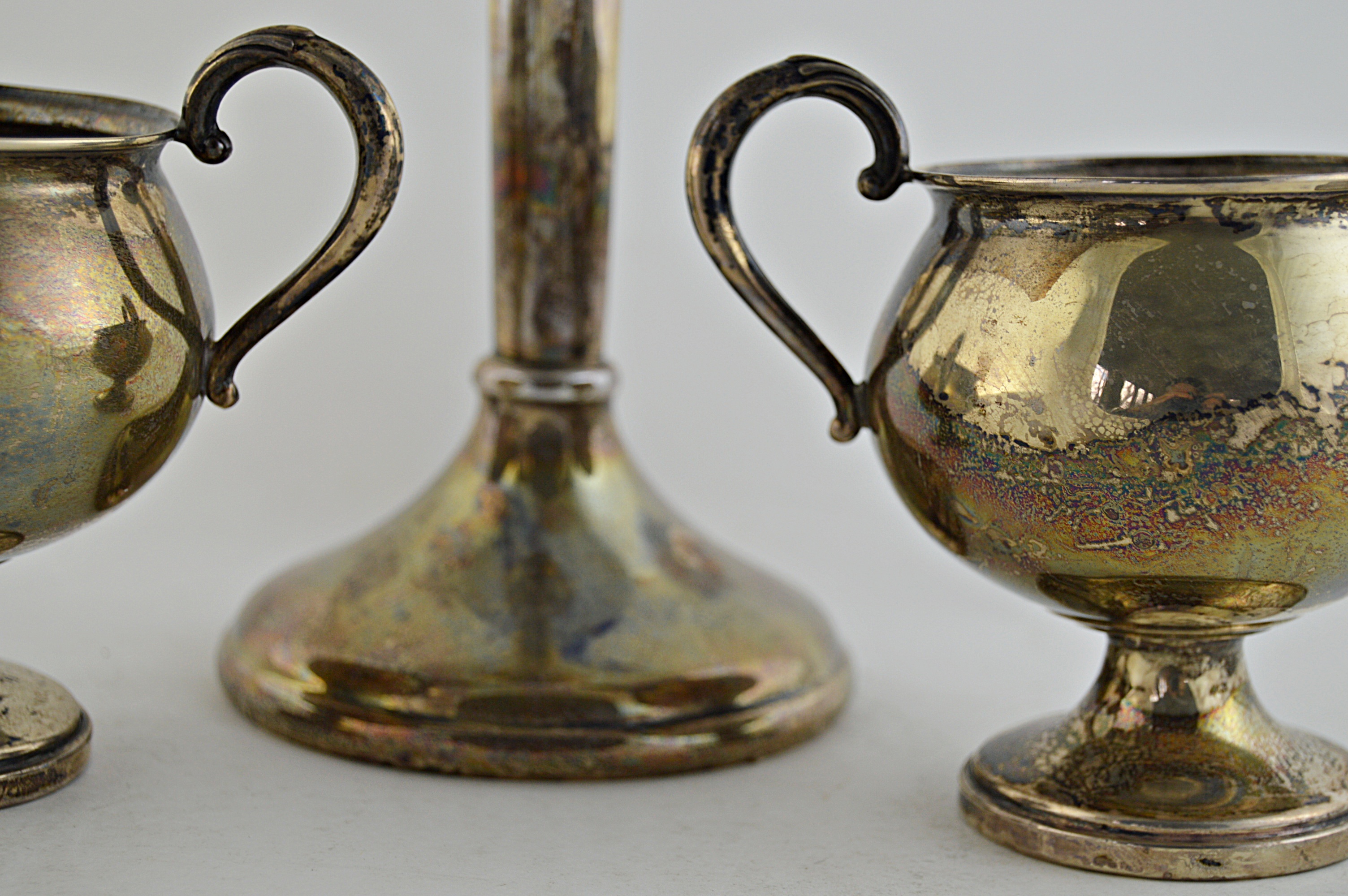 Fisher Silversmiths Sterling Creamer and Sugar Bowl