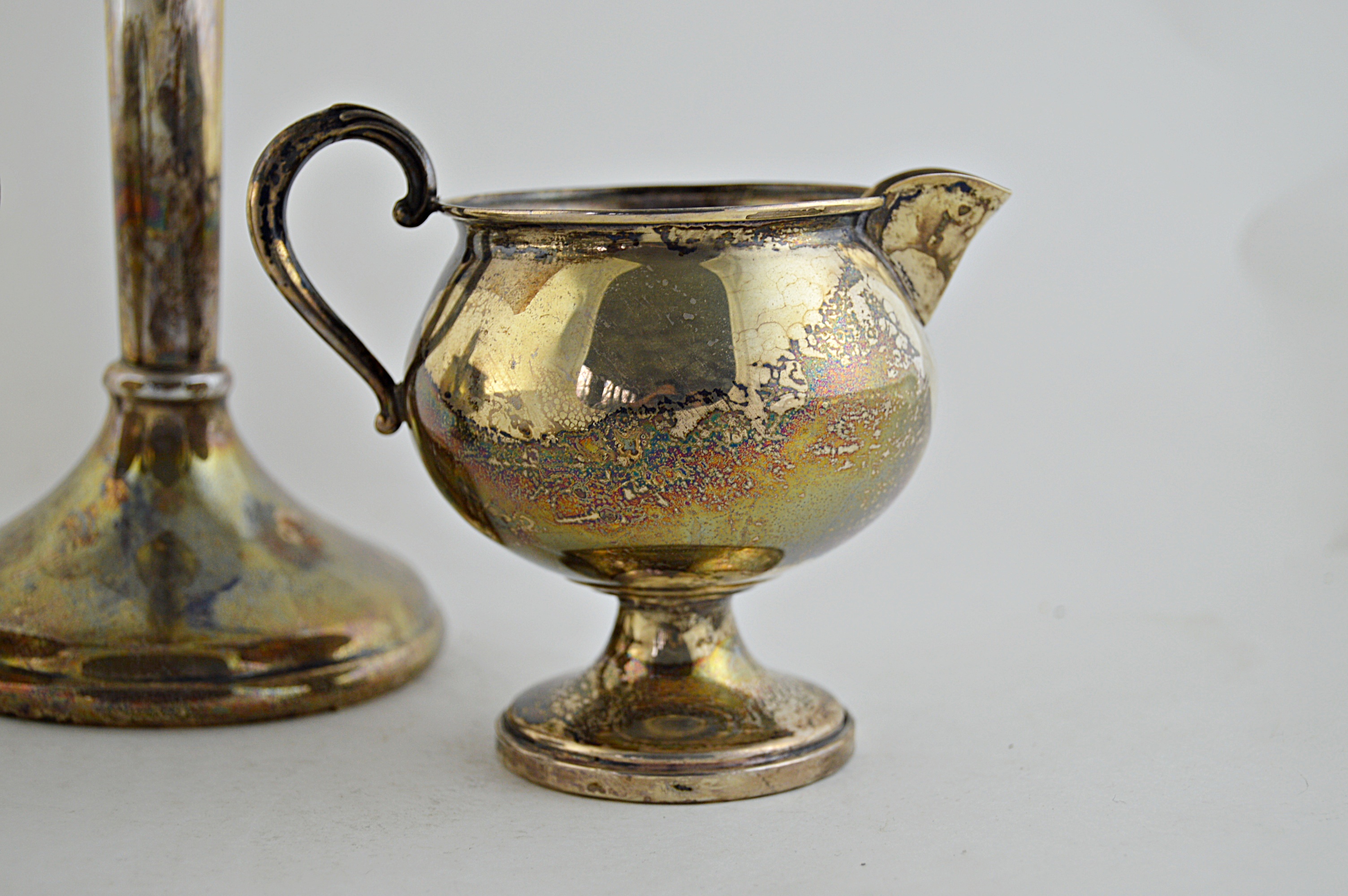 Fisher Silversmiths Sterling Creamer and Sugar Bowl