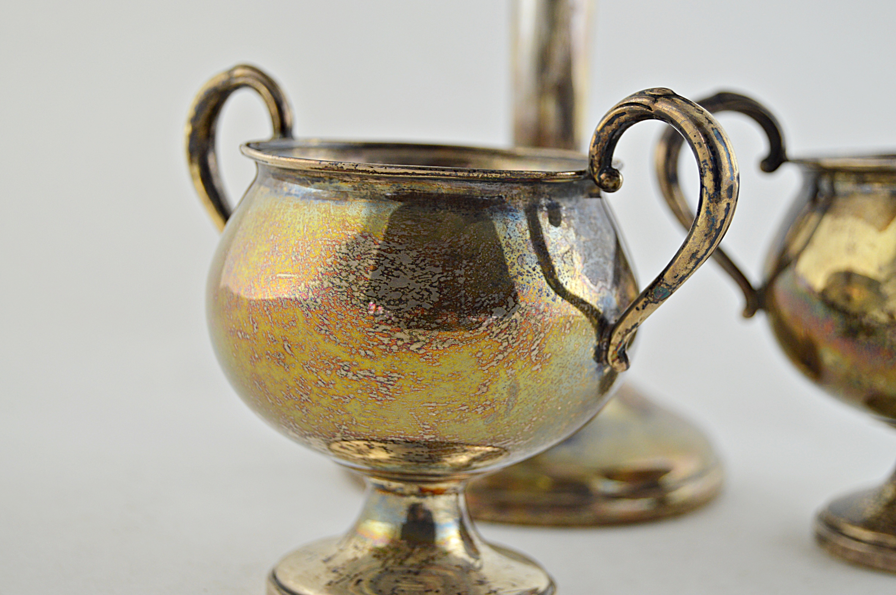 Fisher Silversmiths Sterling Creamer and Sugar Bowl