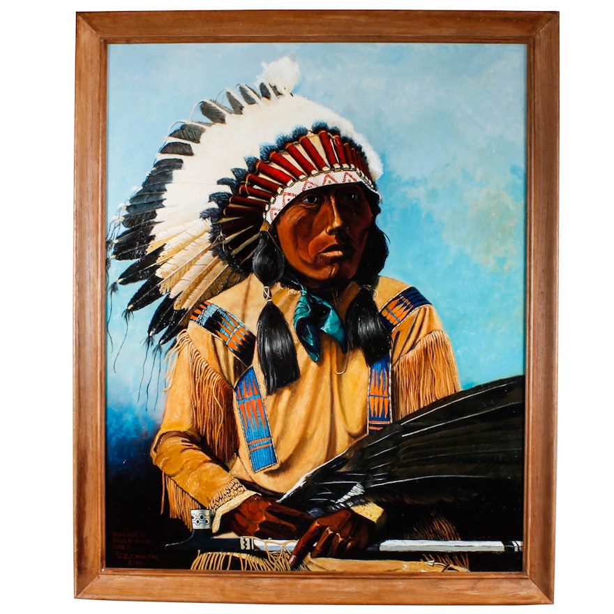 D.F. Nastri Original Oil Painting "High Horse Brulé Sioux Chief"