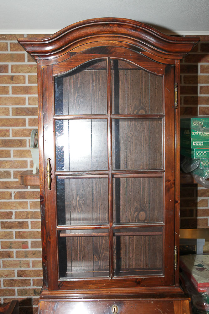Pine Chippendale Style Secretary Bookcase by Ethan Allen