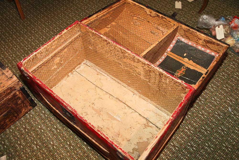 Vintage Red Steamer Trunk