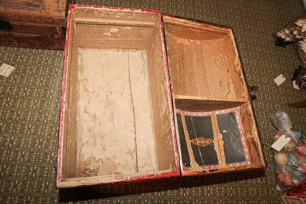 Vintage Red Steamer Trunk