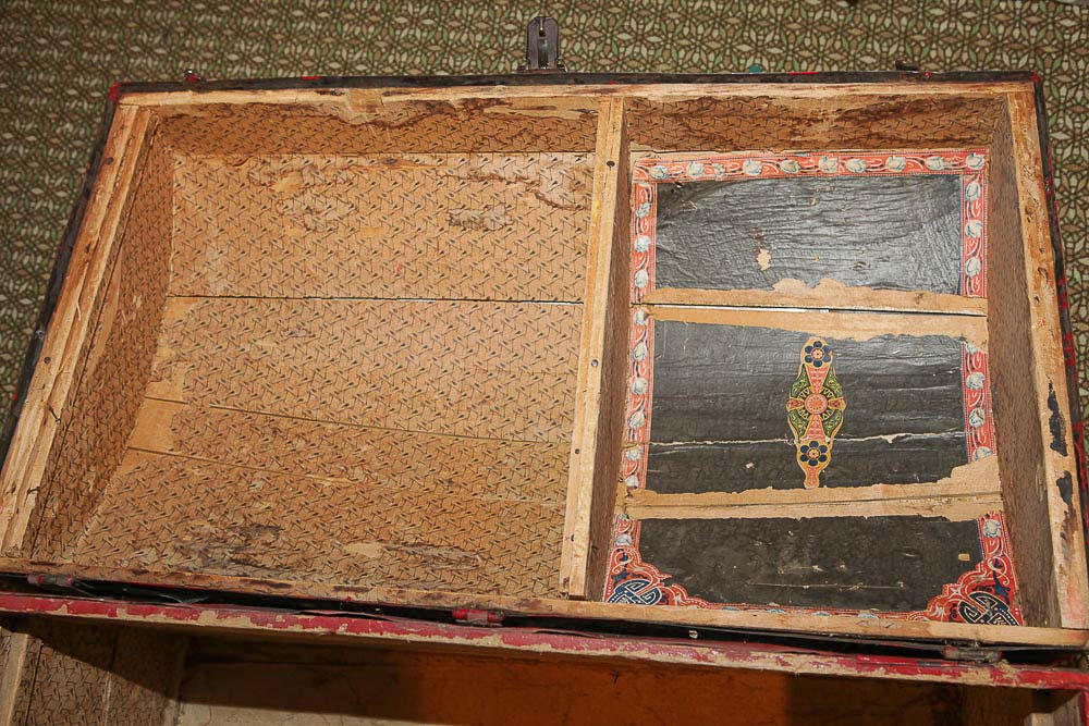 Vintage Red Steamer Trunk