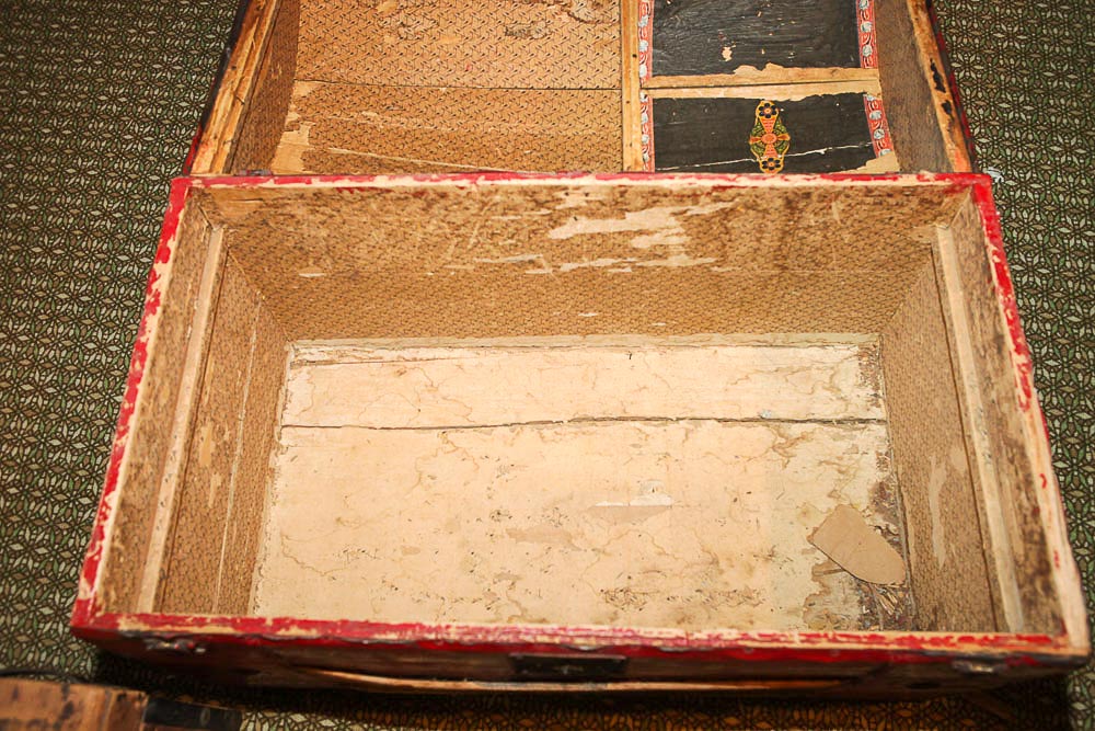 Vintage Red Steamer Trunk