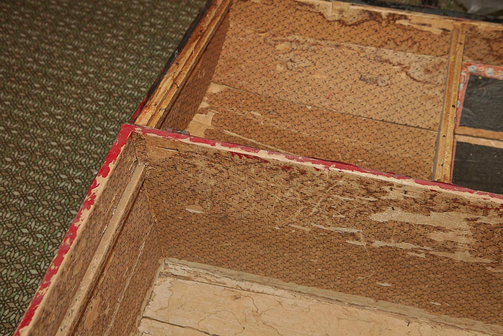 Vintage Red Steamer Trunk