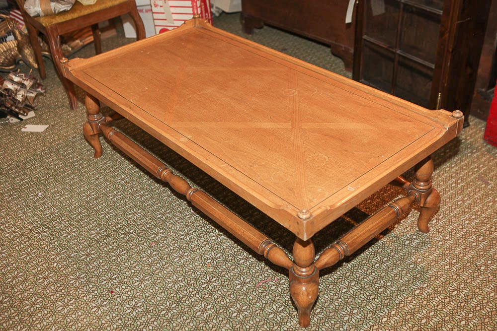 Vintage Mid-Century Pecan Coffee Table