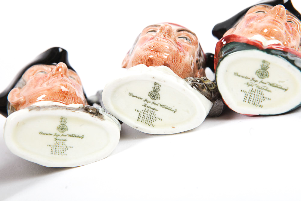Collection of Royal Doulton "Character Jugs from Williamsburg"