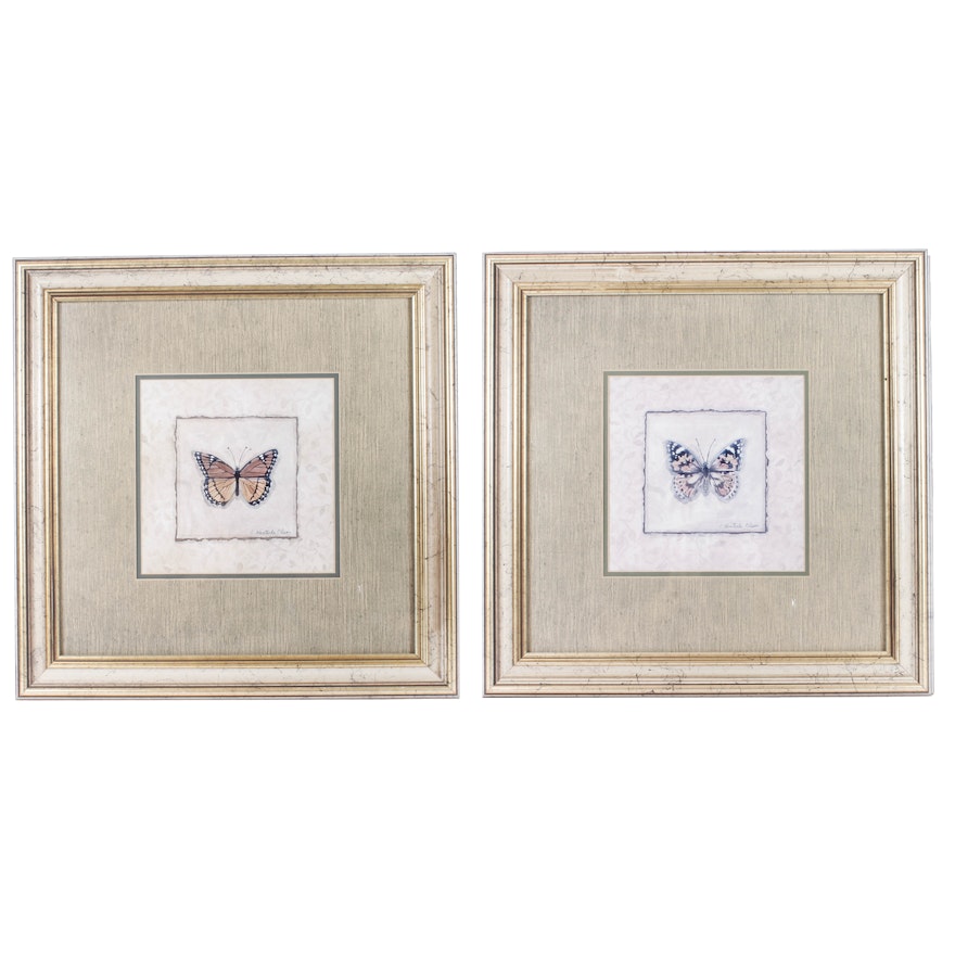 Pair of Framed Butterfly Prints