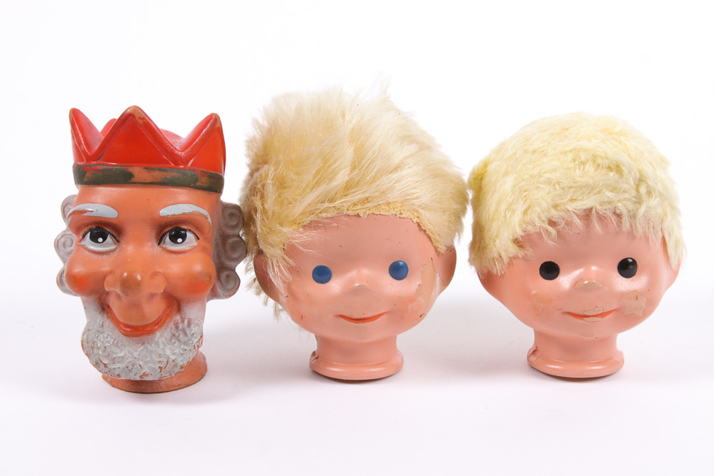 Vintage Puppets with Assortment of Doll and Puppet Parts