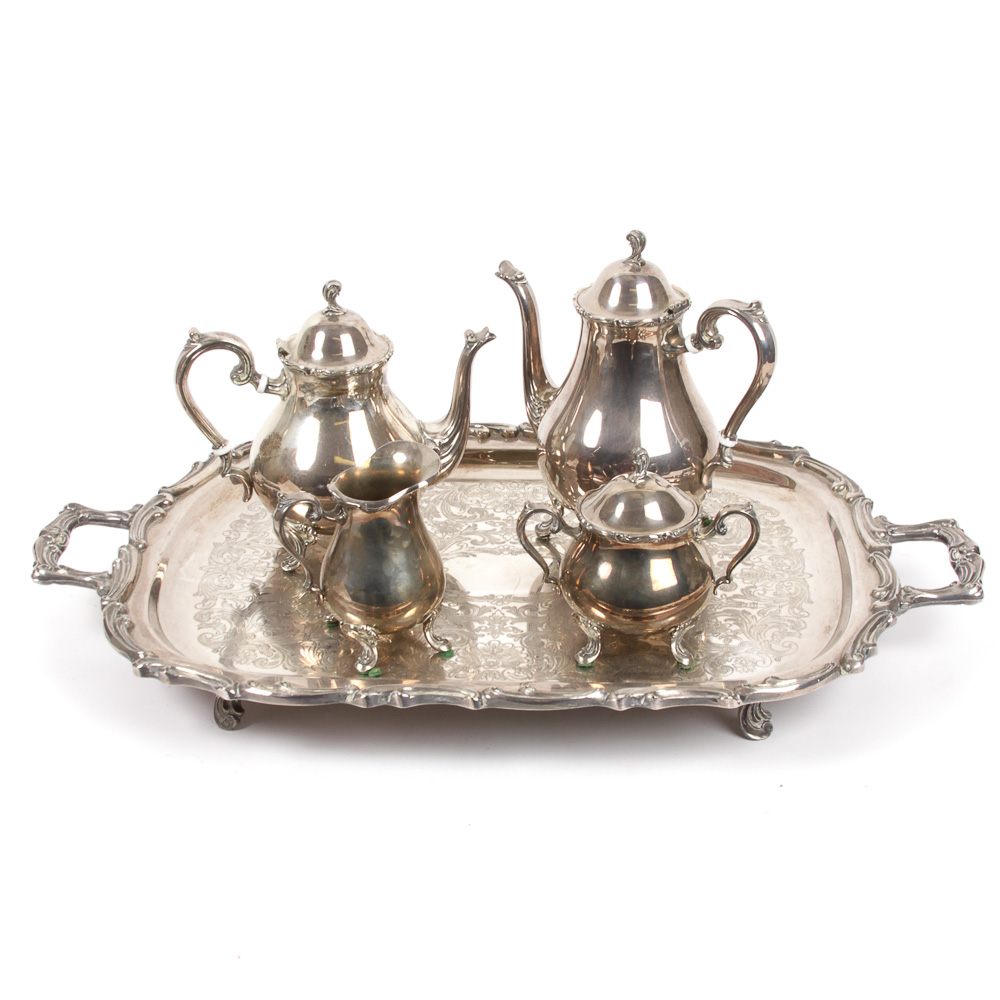 Vintage Leonard Silver Plate Coffee and Tea Service