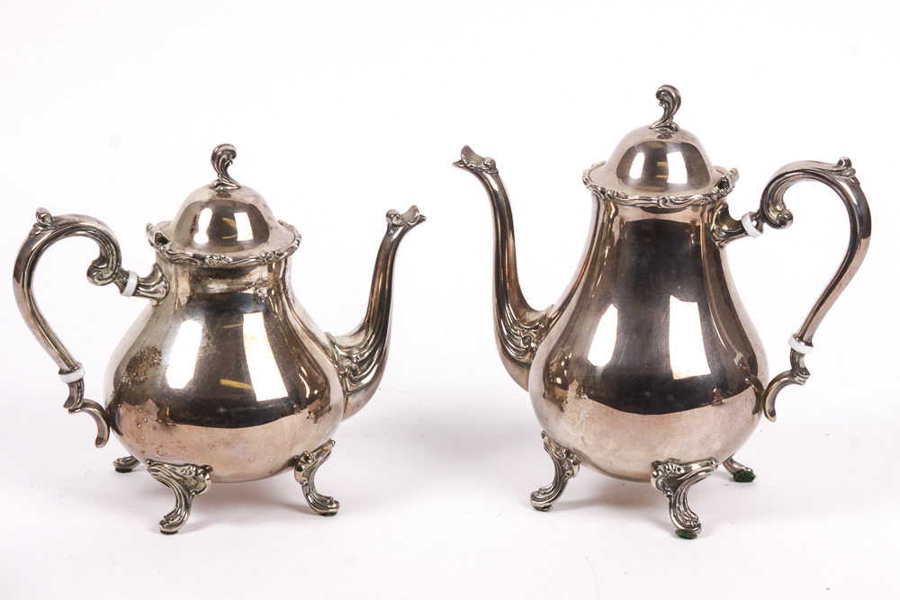 Vintage Leonard Silver Plate Coffee and Tea Service