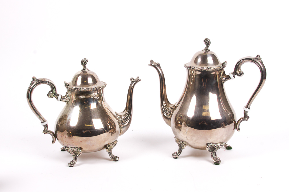 Vintage Leonard Silver Plate Coffee and Tea Service