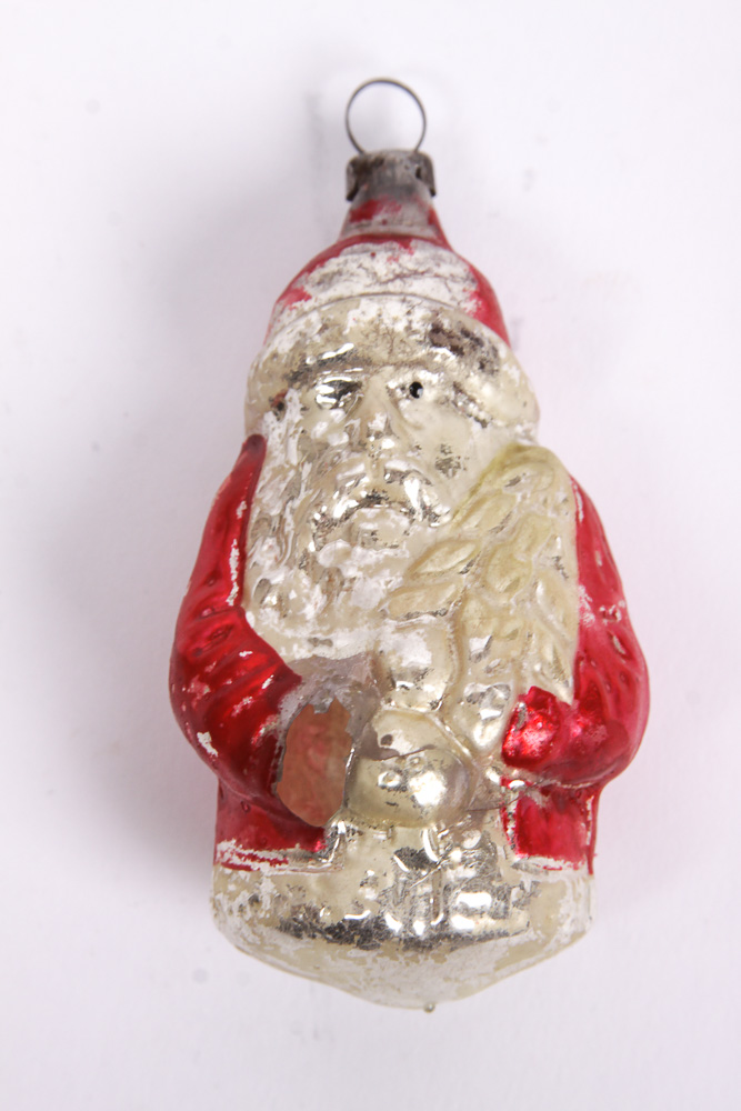 Vintage Hand-Blown Glass Santa Claus Ornament