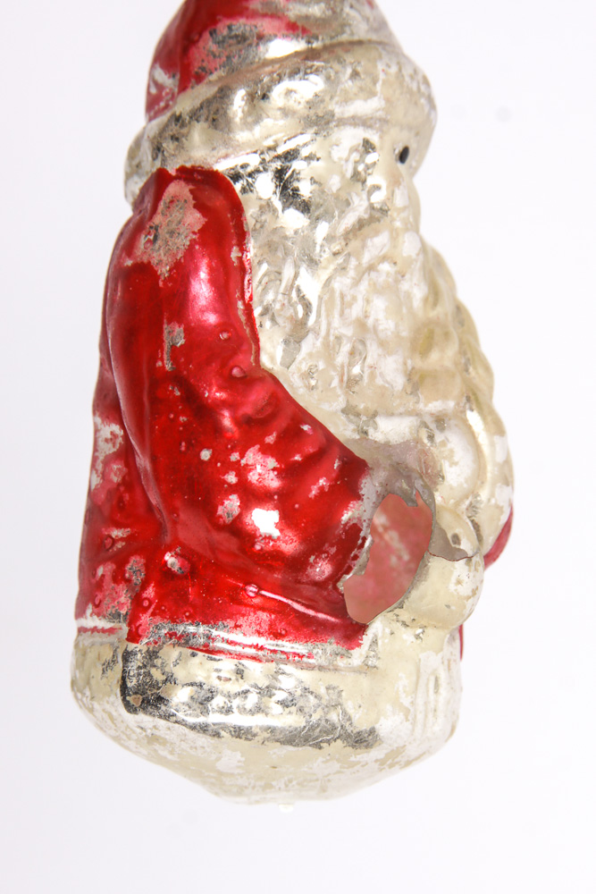 Vintage Hand-Blown Glass Santa Claus Ornament