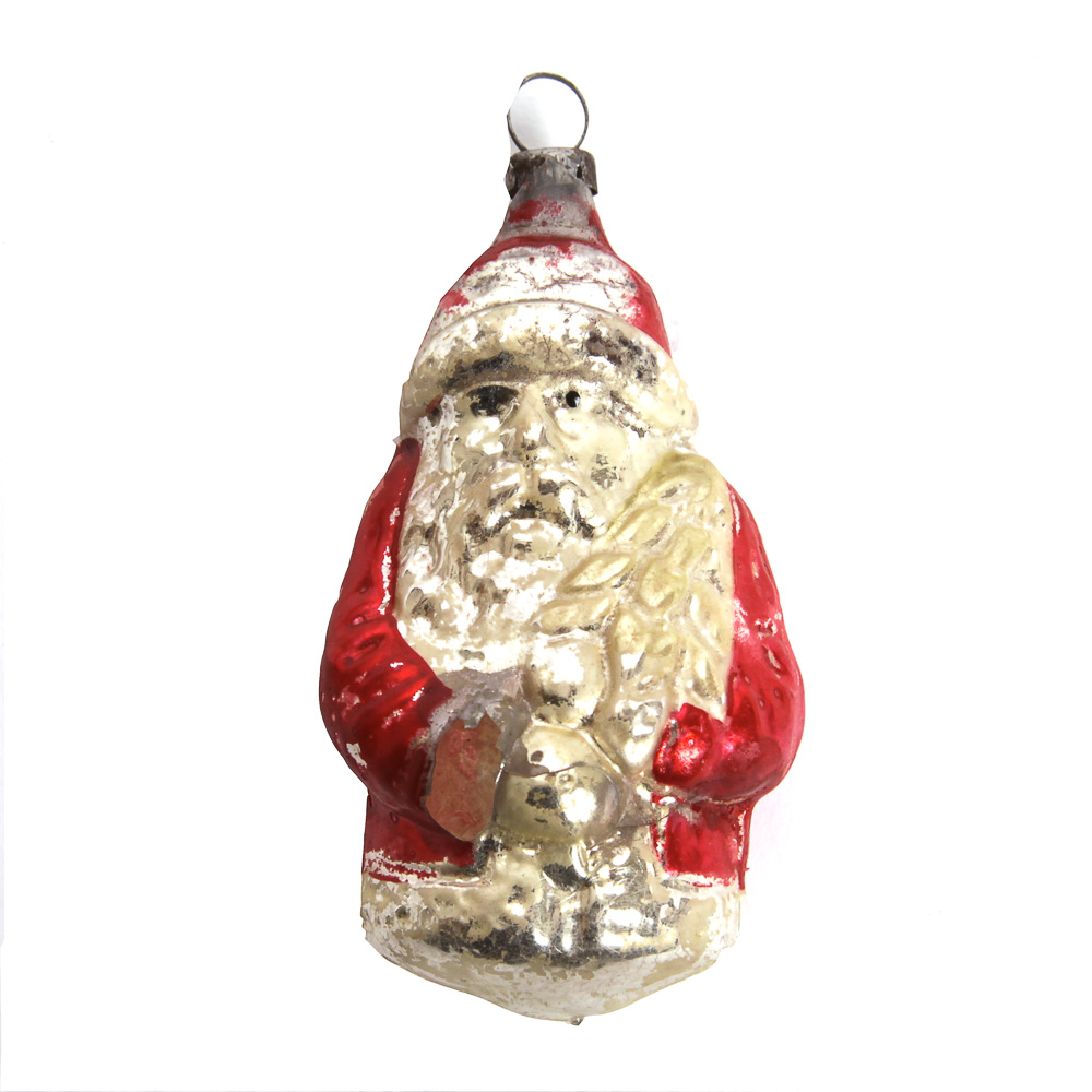 Vintage Hand-Blown Glass Santa Claus Ornament