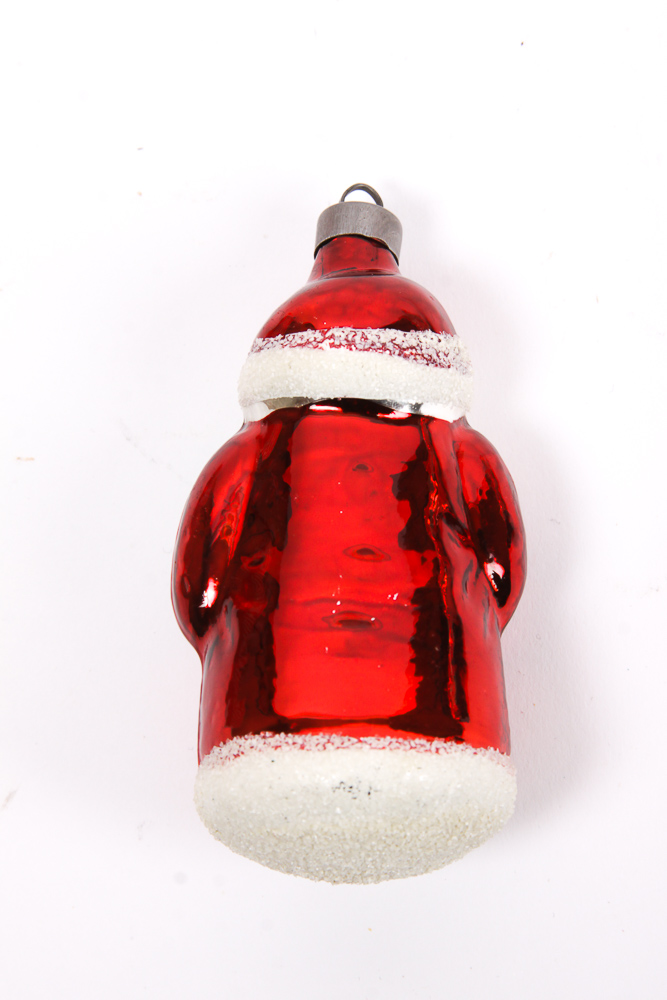 Vintage Blown Glass Santa Ornaments