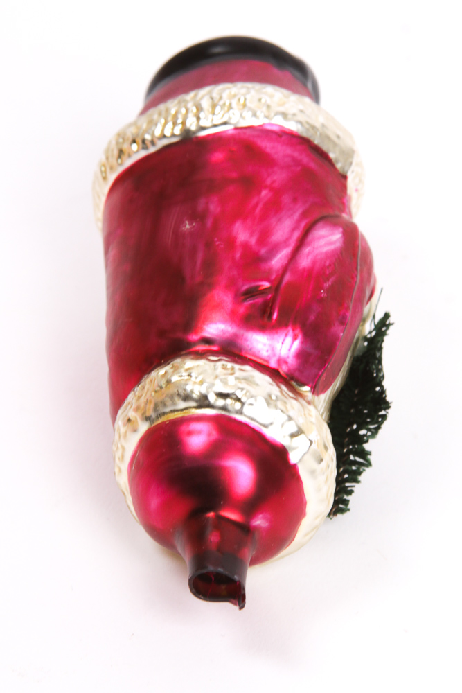 Vintage Blown Glass Santa Ornaments