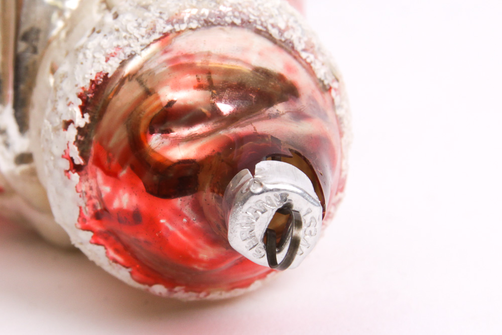 Vintage Blown Glass Santa Ornaments