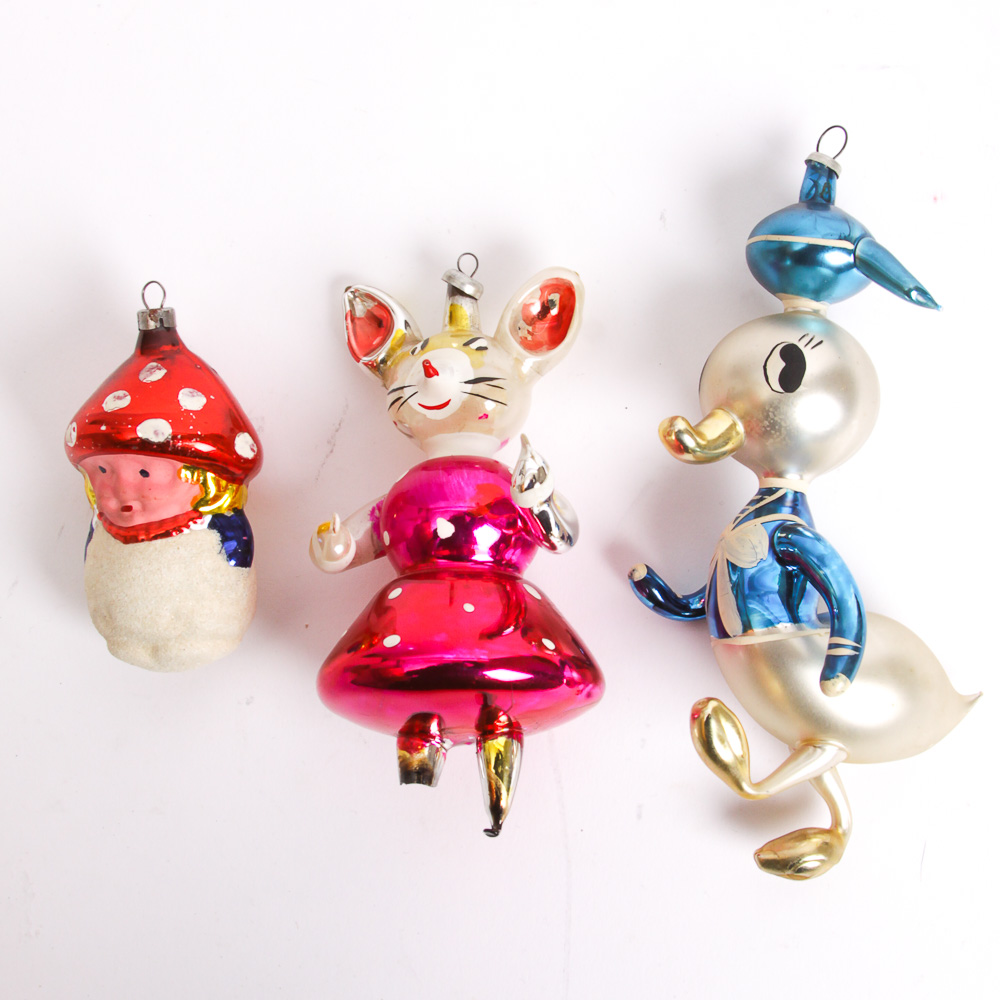 Art Glass Character Tree Ornaments