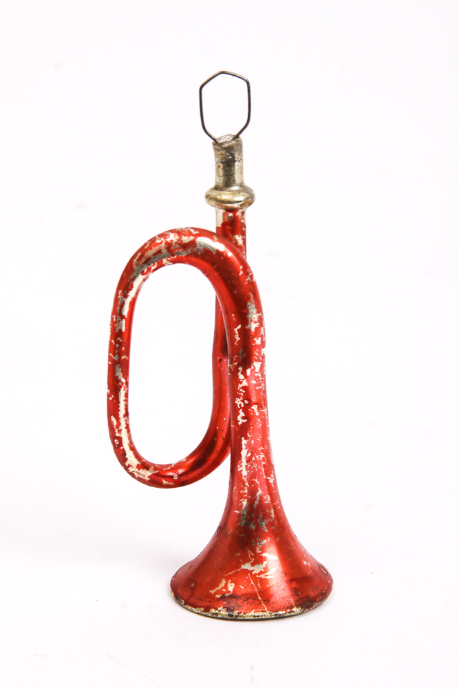 Vintage Glass Horn Ornaments