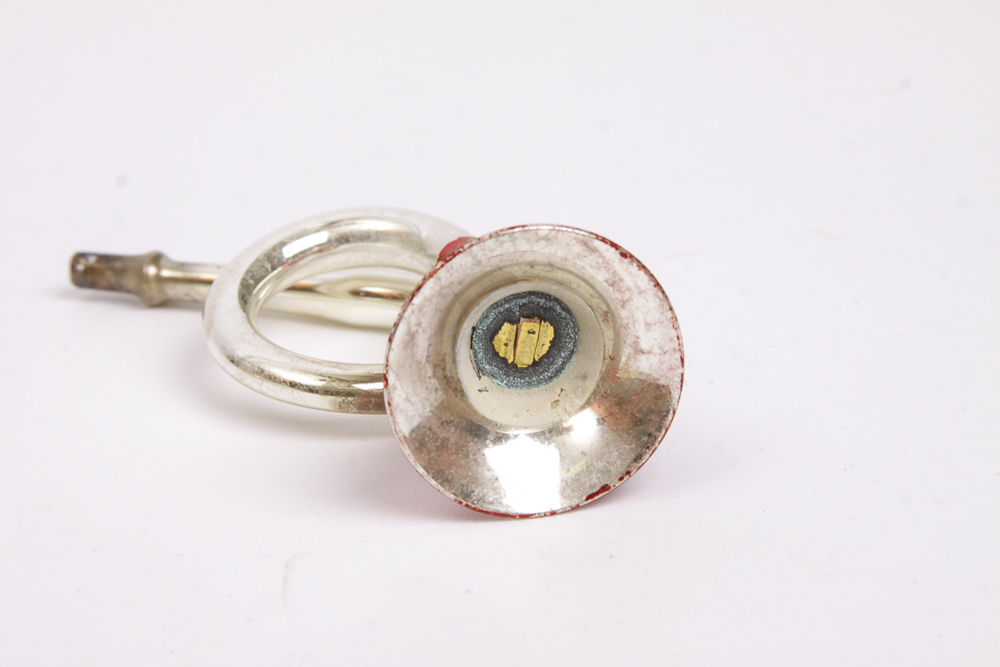 Vintage Glass Horn Ornaments