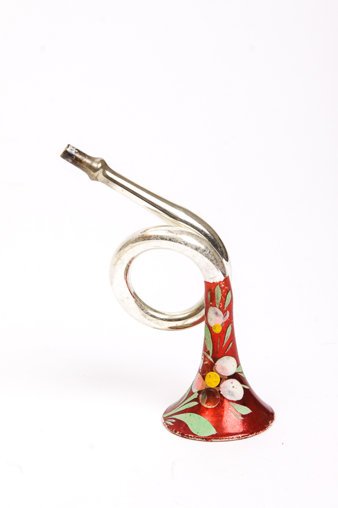Vintage Glass Horn Ornaments