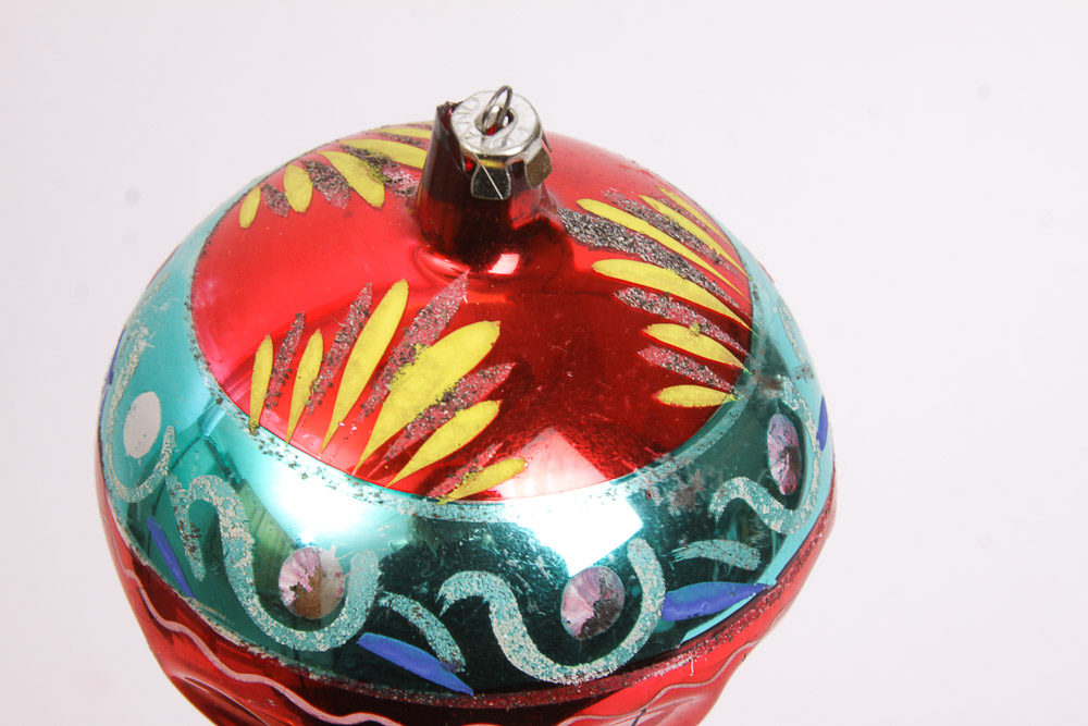 Vintage Polish Painted Glass Ornaments