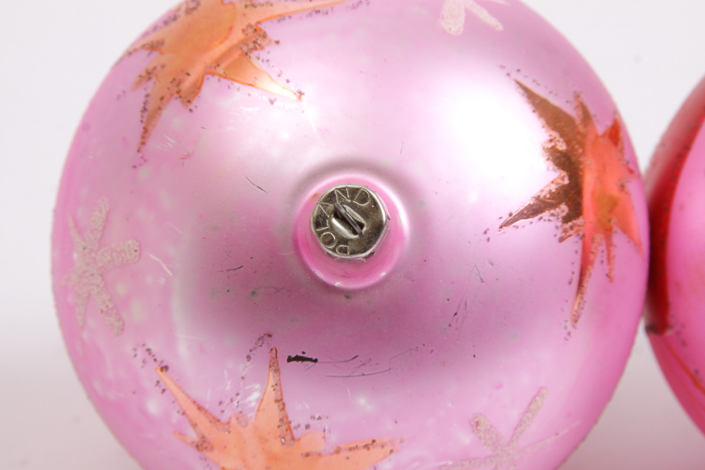 Vintage Polish Painted Glass Ornaments