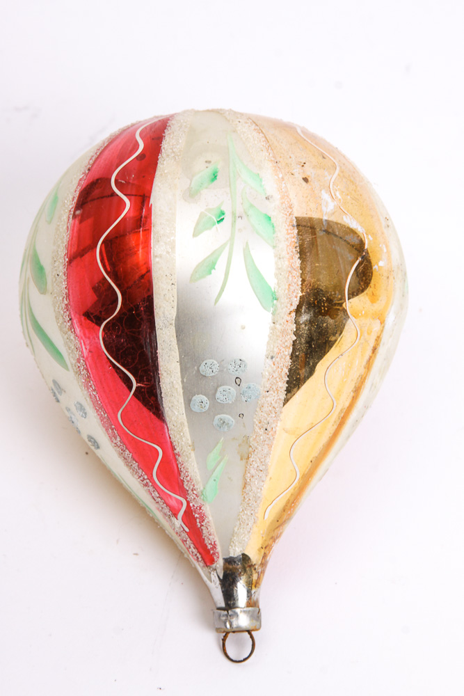 Vintage Polish Painted Glass Ornaments