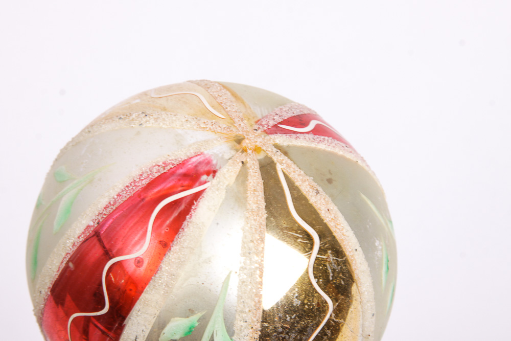 Vintage Polish Painted Glass Ornaments