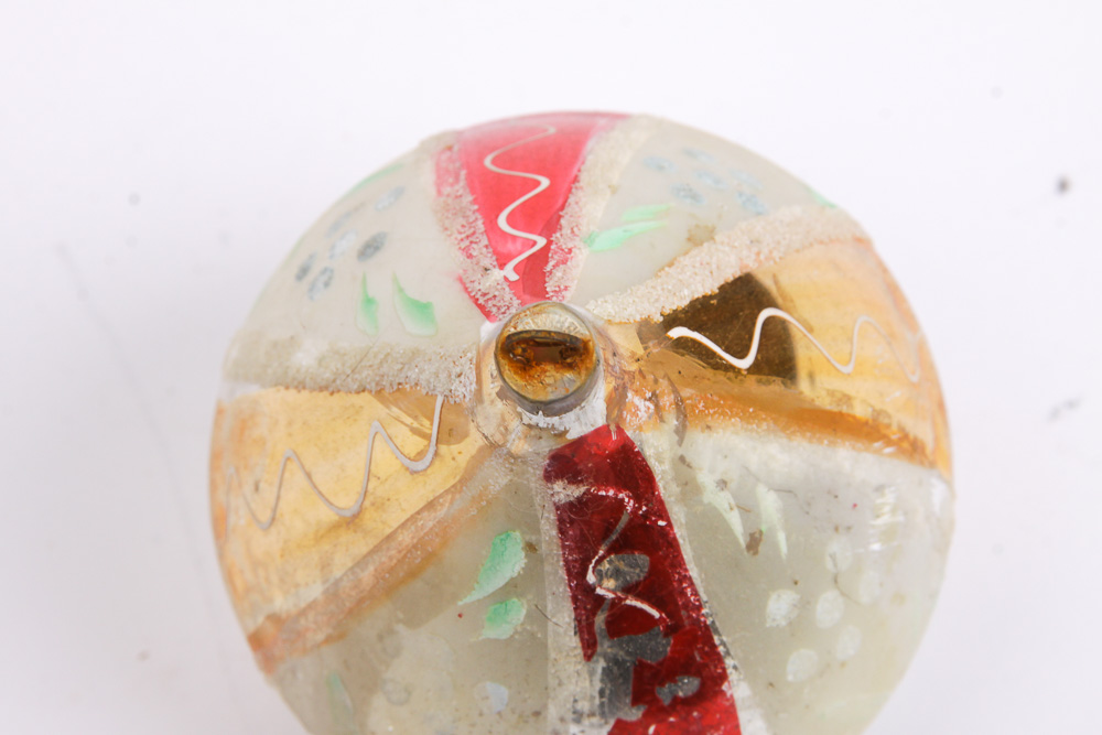 Vintage Polish Painted Glass Ornaments