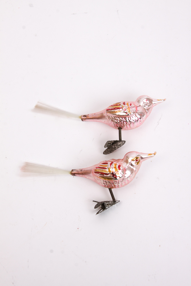 Vintage Glass Bird Ornaments