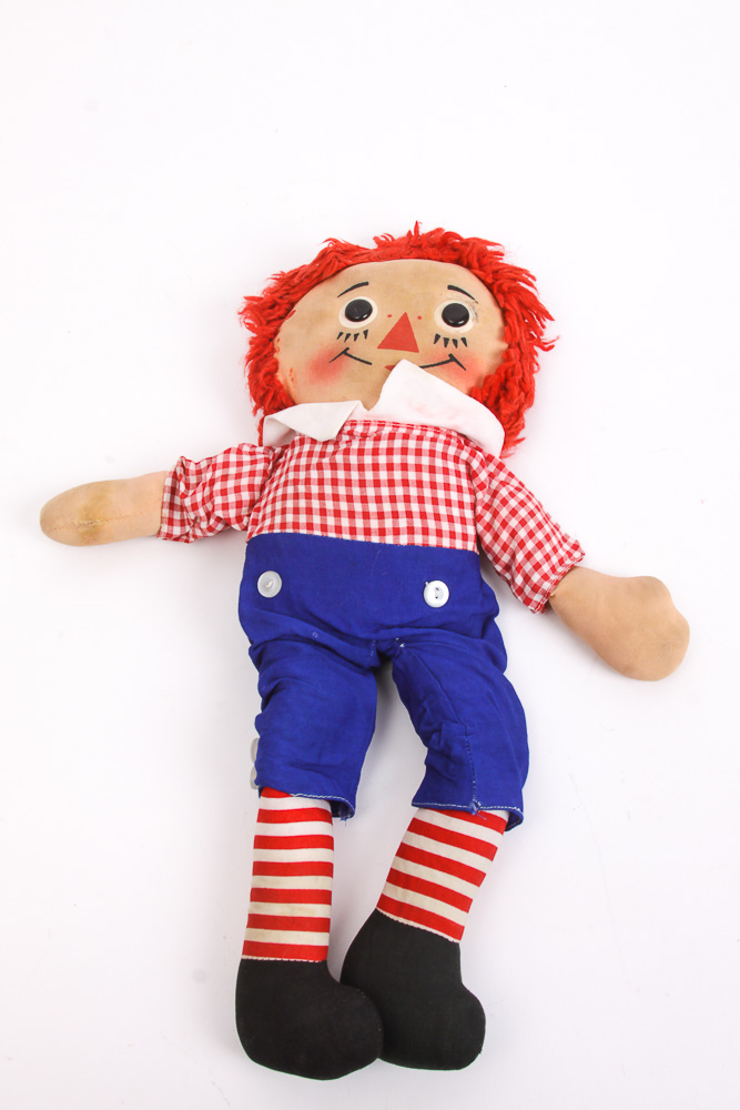Vintage "Raggedy Ann" and "Andy" Dolls Including Bobbs-Merrill Co.