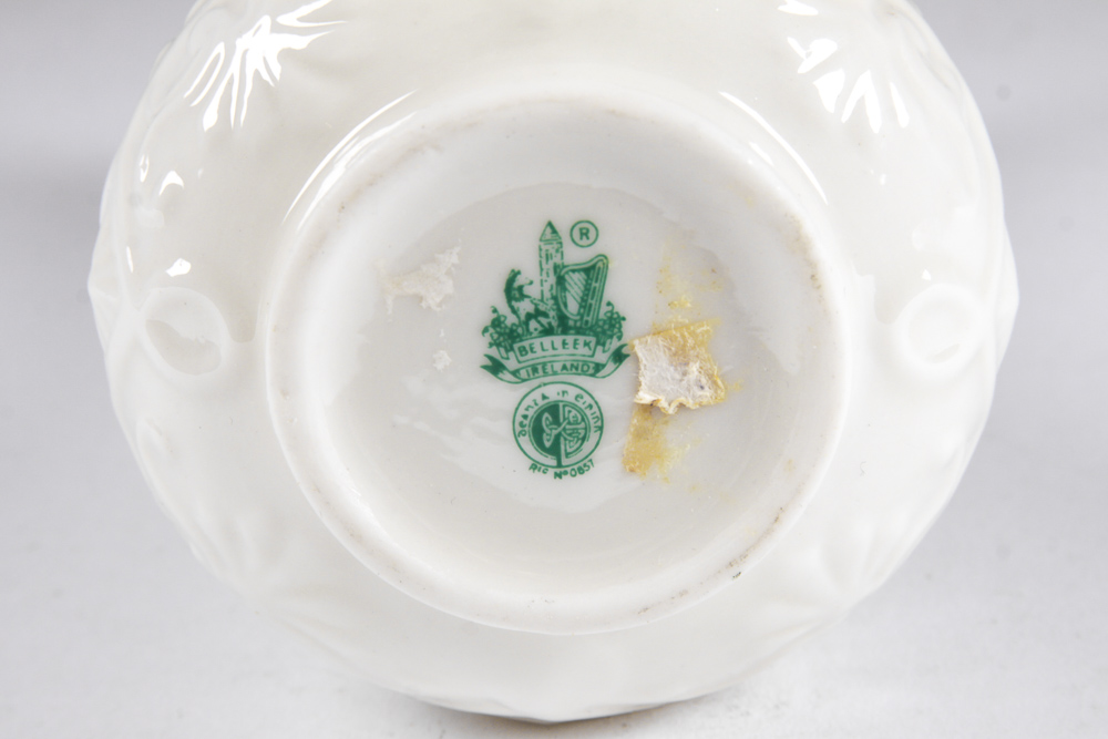 Vintage Belleek Hand-Painted Shamrock Bud Vase