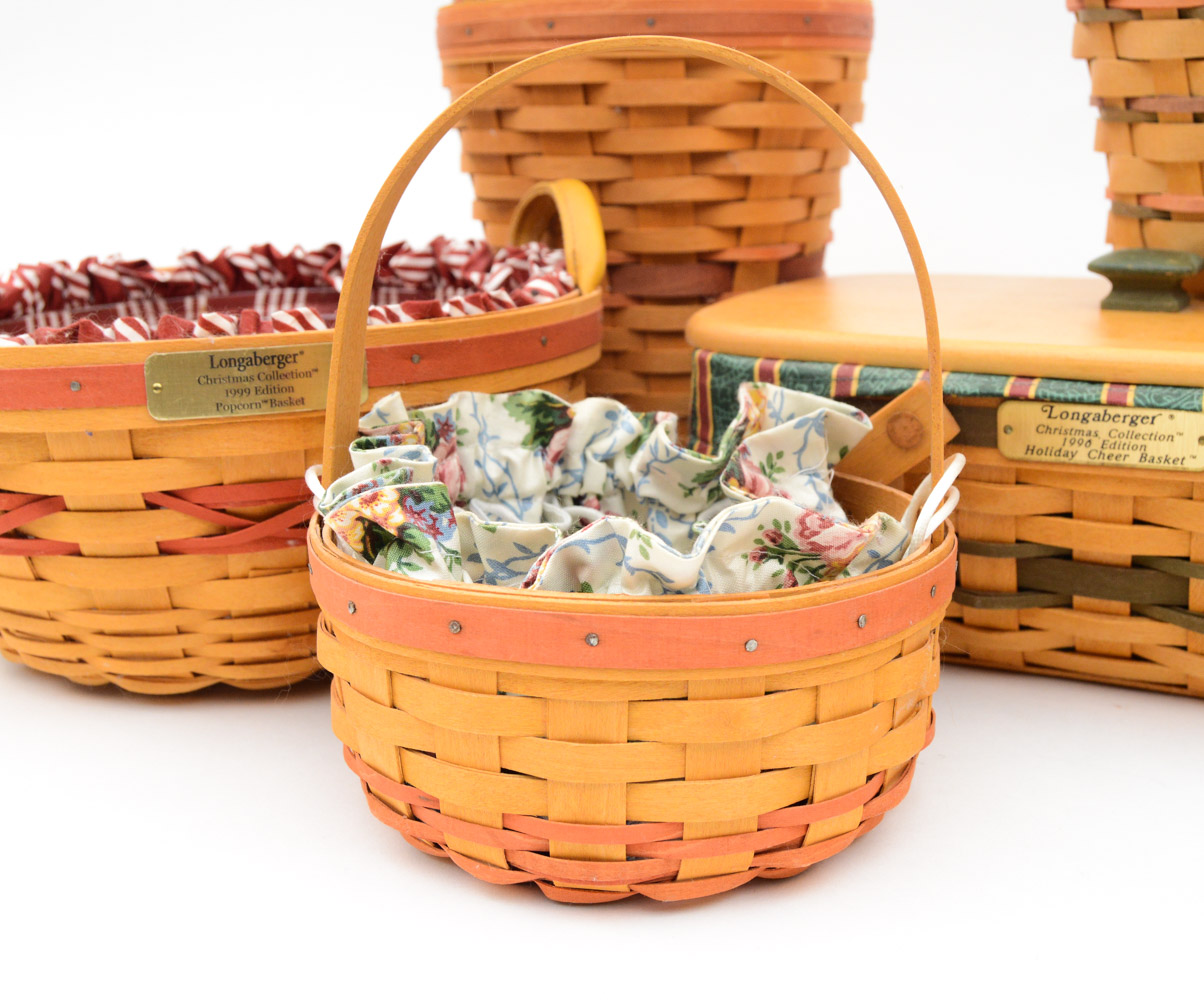 Longaberger Basket Assortment Including Christmas Collection