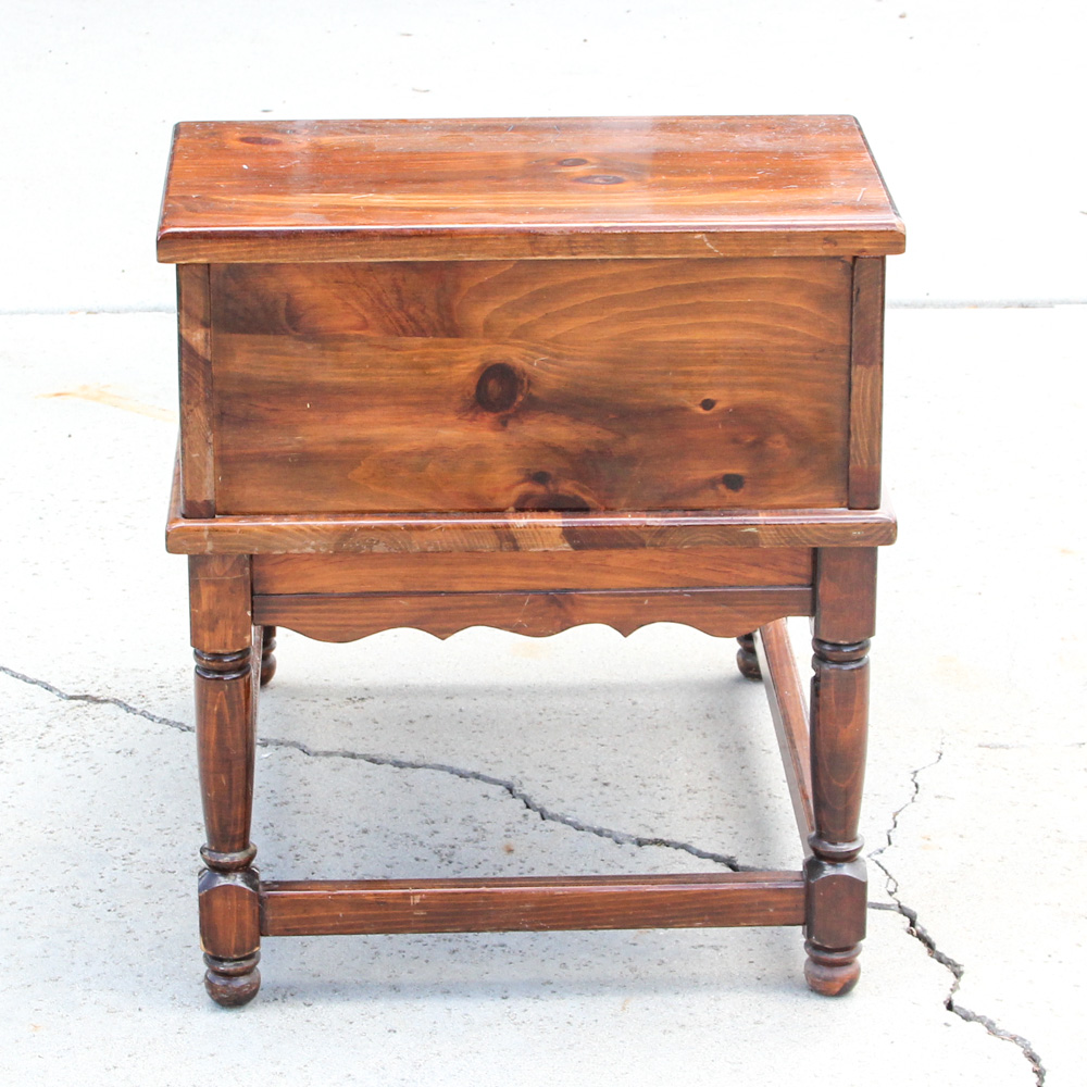 Vintage Pine Step Back End Table