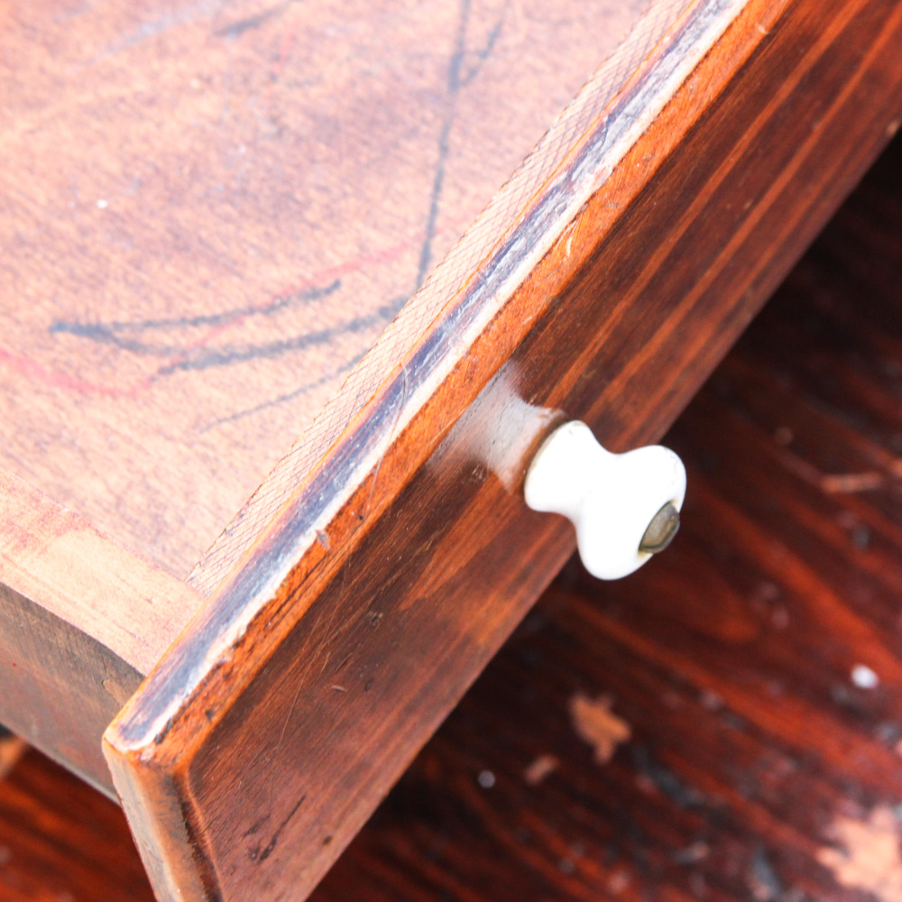 Vintage Pine Step Back End Table