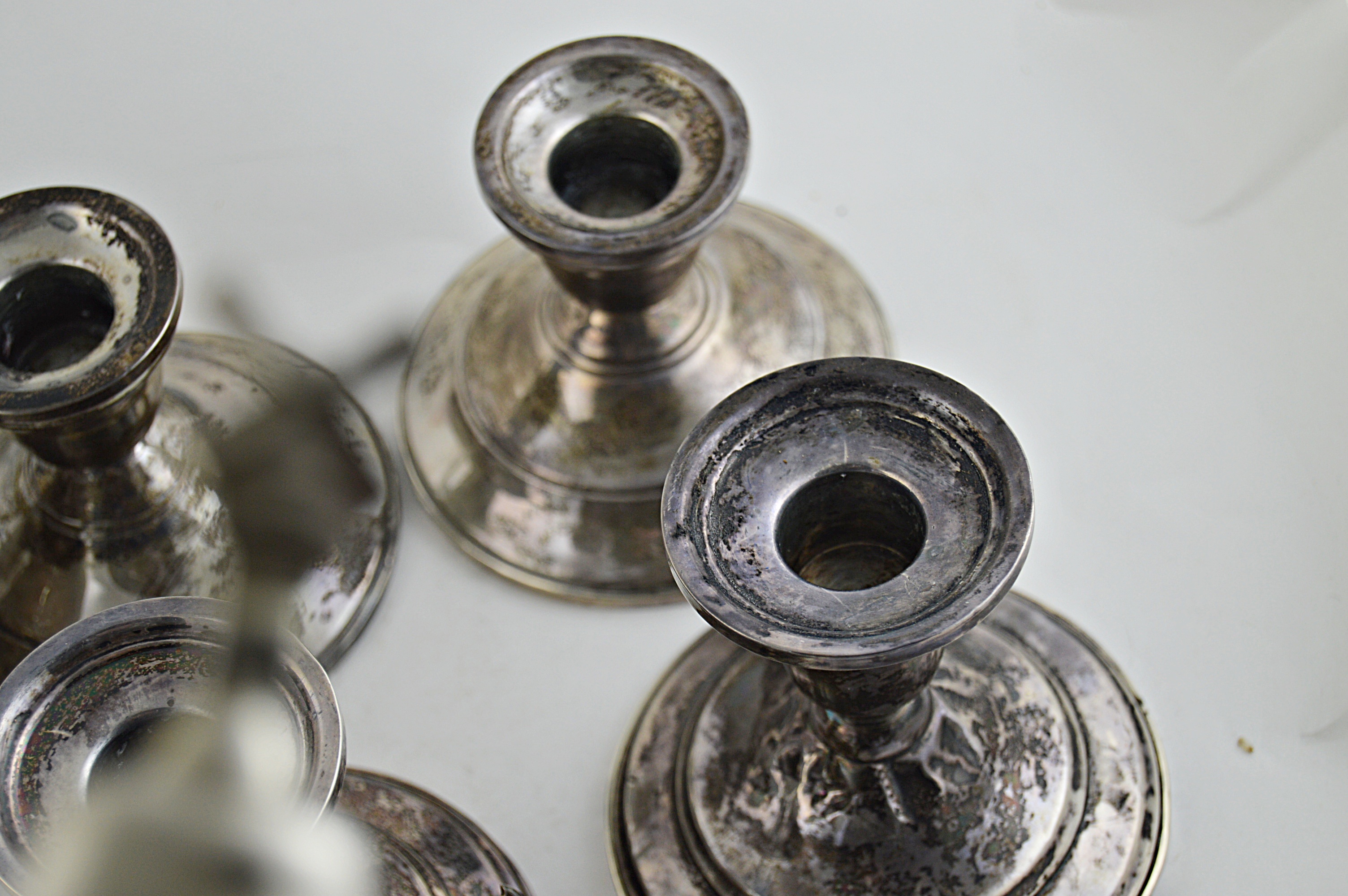 Sterling Silver Candleholders, Coasters, Snuffer