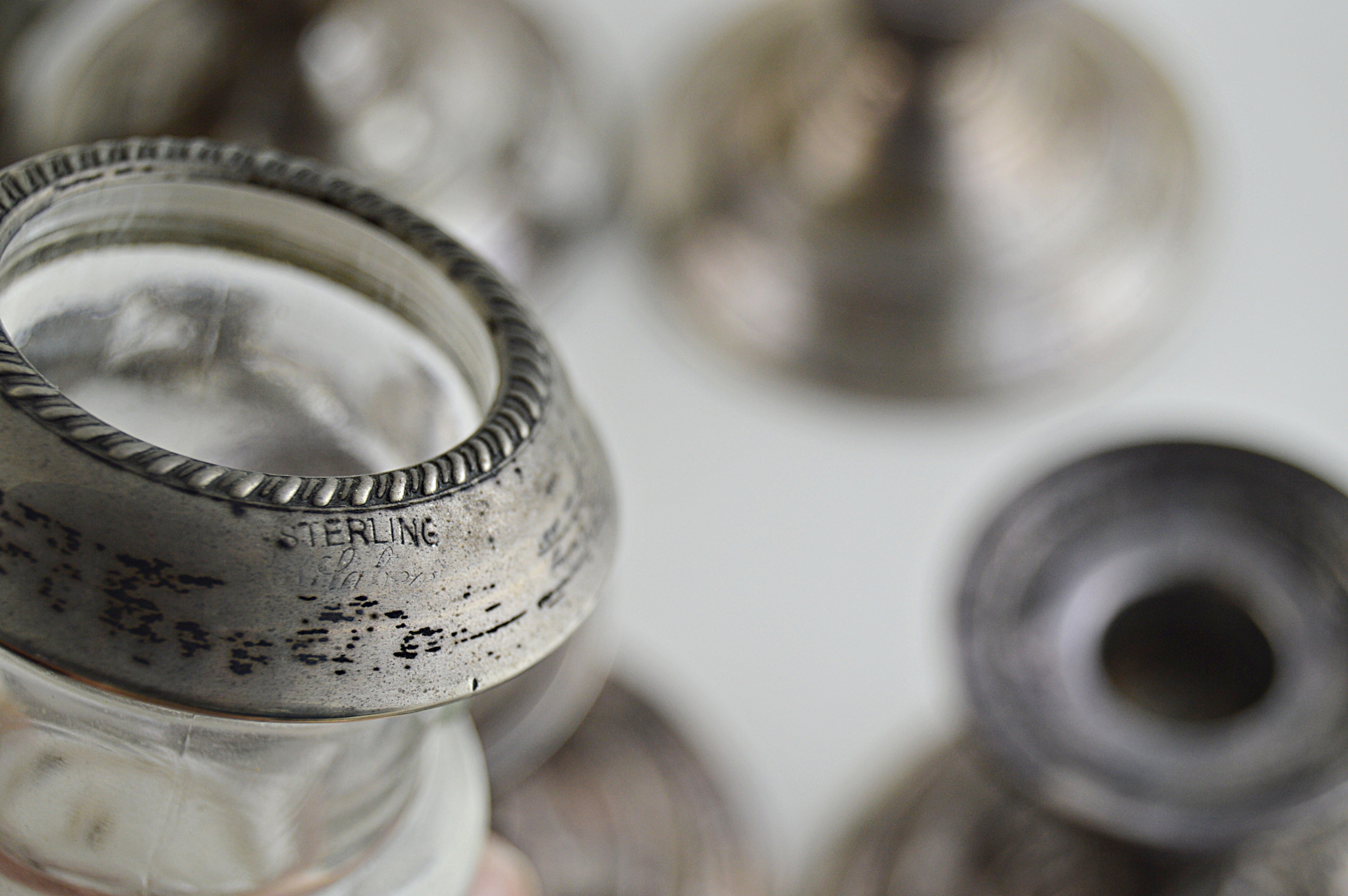 Sterling Silver Candleholders, Coasters, Snuffer