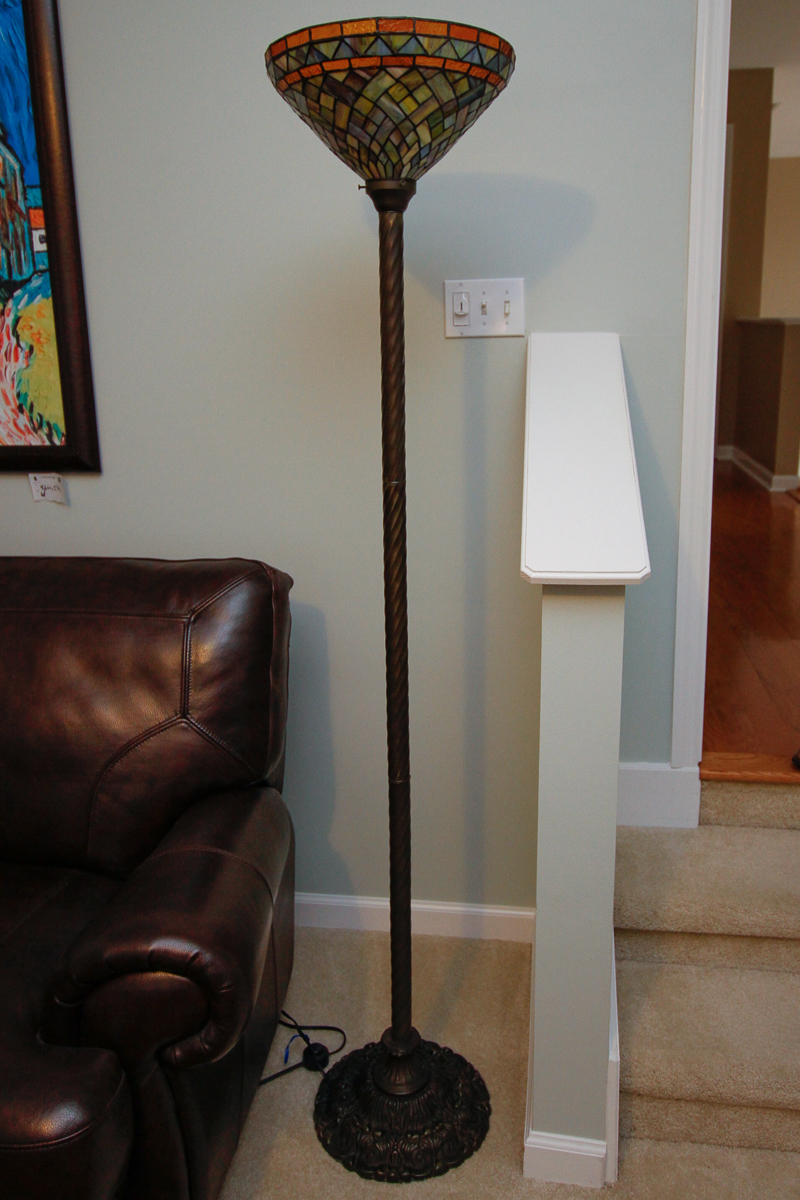 Torchiere Stained Glass Floor Lamp