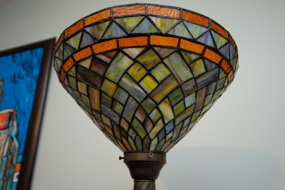 Torchiere Stained Glass Floor Lamp