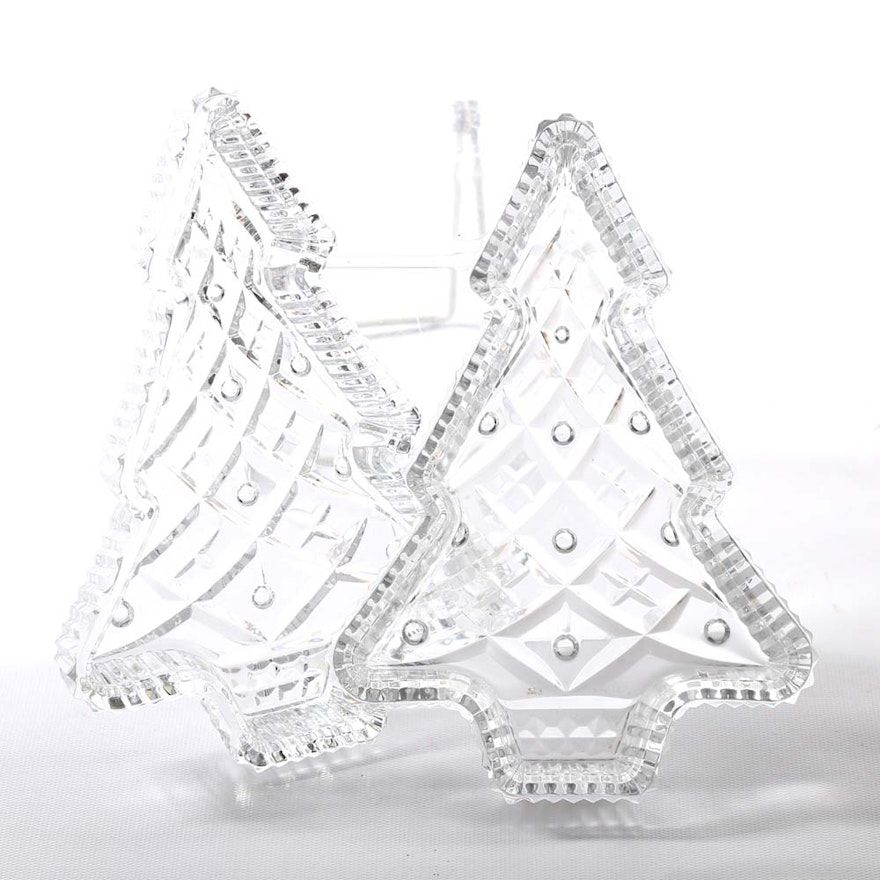 Waterford Crystal Christmas Tree Candy Dishes