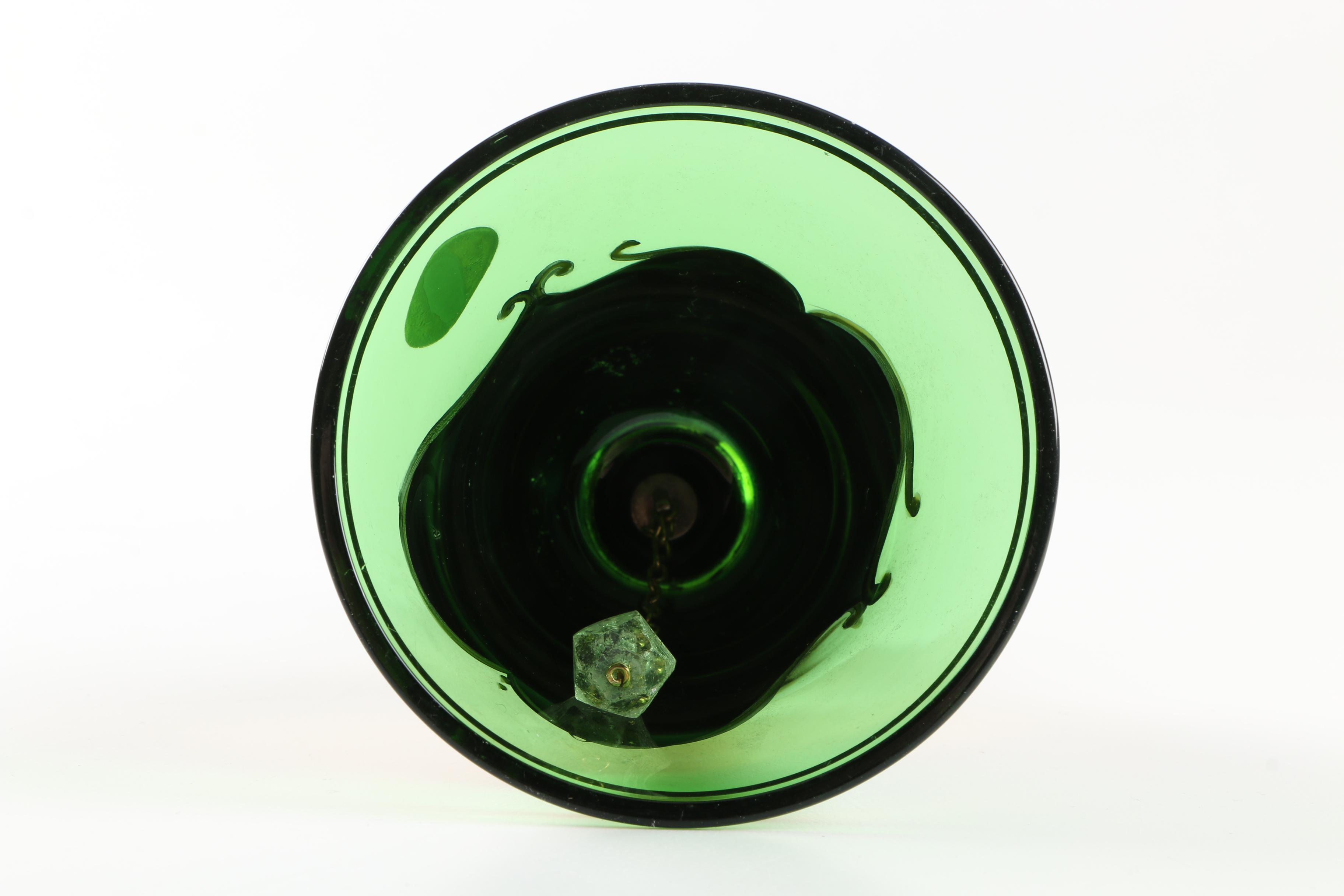 Bohemian Cased Cut to Clear Glass Bowl and Bell