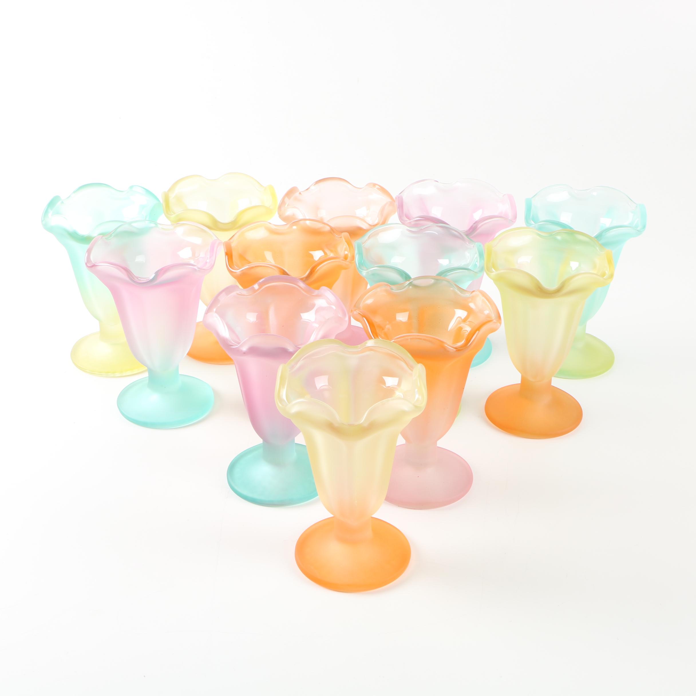 Libbey Colorful Frosted Glass Parfait Cups