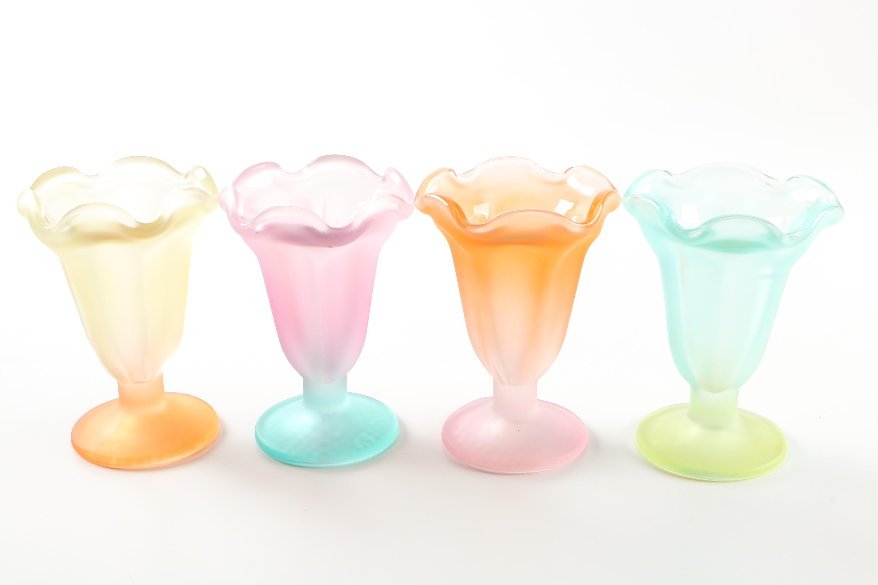Libbey Colorful Frosted Glass Parfait Cups