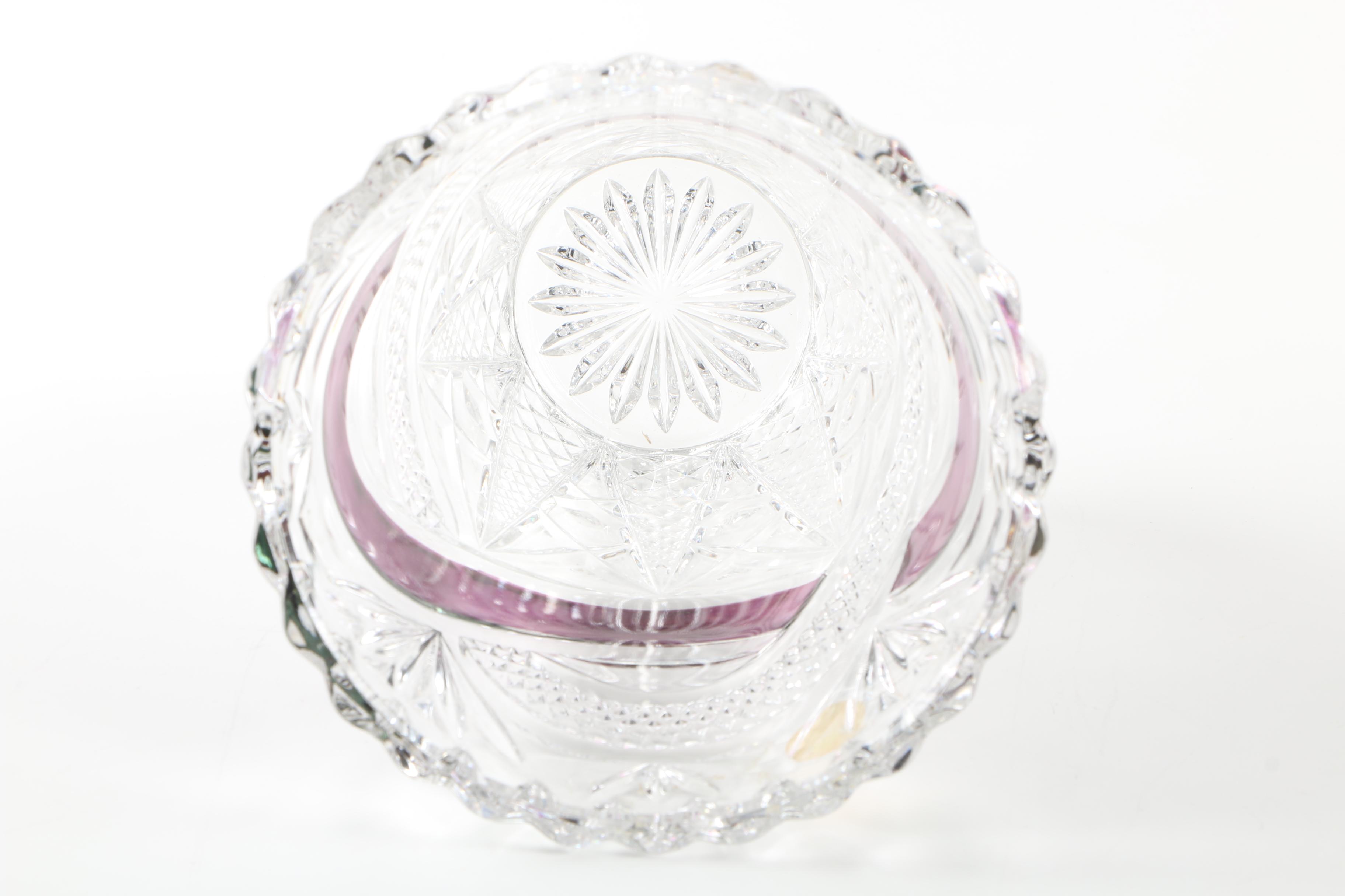 Assortment of Lead Crystal with Ruby Ribbons